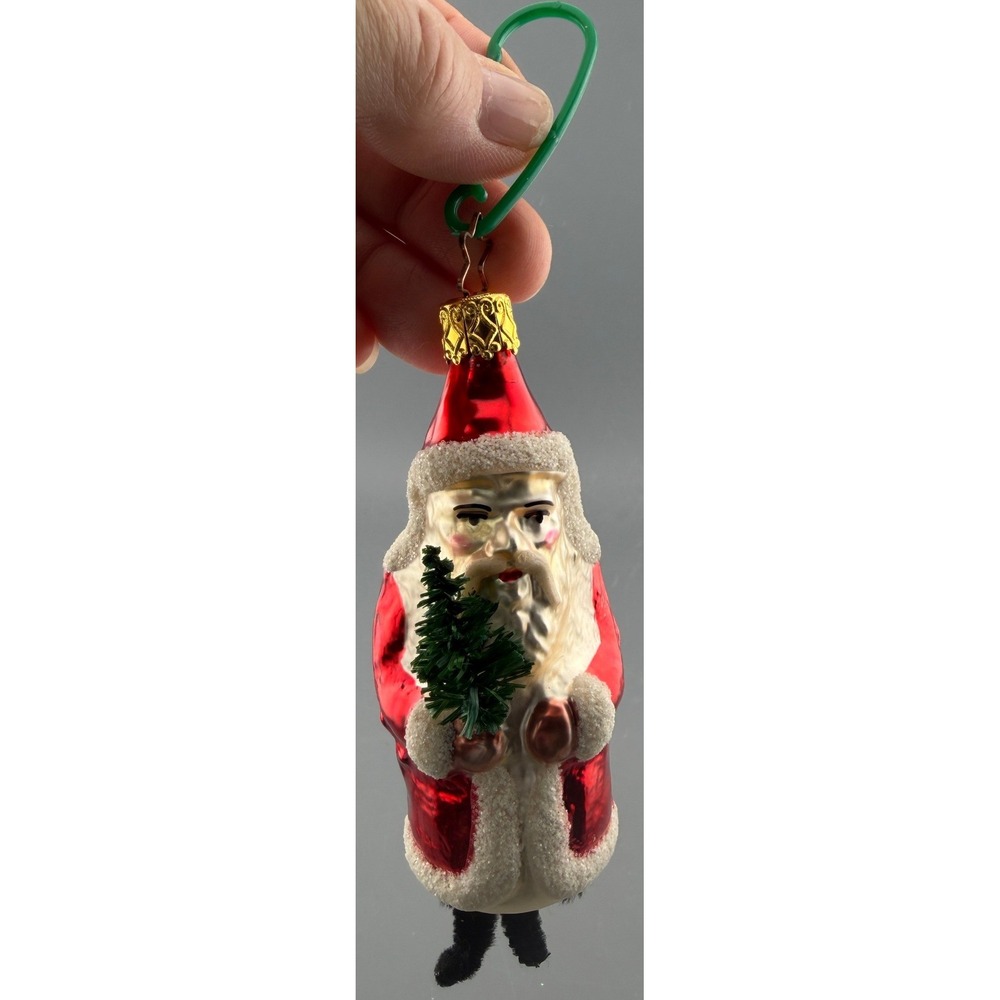 Vintage Ornament Christmas Santa Inge-Glas Germany Blown Glass Star Crown 5"